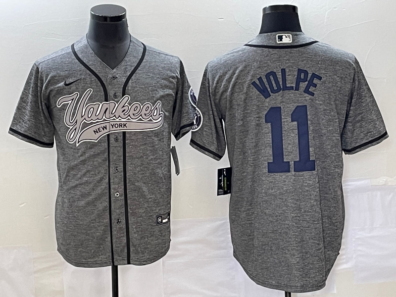 Men's New York Yankees Anthony Volpe #11 Gray Jersey Joint Edition
